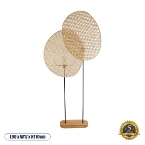 glo-02232-02232_0 GLOBOSTAR® AZUL 02232 BOHO ΕΠΙΔΑΠΕΔΙΟ ΦΩΤΙΣΤΙΚΟ ΔΙΦΩΤΟ 2 X E27 IP20 ΜΠΕΖ ΞΥΛΟ ΜΕ ΜΑΥΡΟ ΜΕΤ