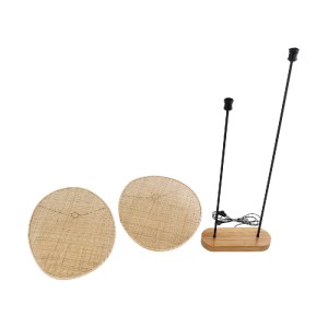 glo-02232-02232_10 GLOBOSTAR® AZUL 02232 BOHO ΕΠΙΔΑΠΕΔΙΟ ΦΩΤΙΣΤΙΚΟ ΔΙΦΩΤΟ 2 X E27 IP20 ΜΠΕΖ ΞΥΛΟ ΜΕ ΜΑΥΡΟ ΜΕΤ