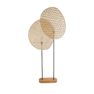 glo-02232-02232_2 GLOBOSTAR® AZUL 02232 BOHO ΕΠΙΔΑΠΕΔΙΟ ΦΩΤΙΣΤΙΚΟ ΔΙΦΩΤΟ 2 X E27 IP20 ΜΠΕΖ ΞΥΛΟ ΜΕ ΜΑΥΡΟ ΜΕΤ
