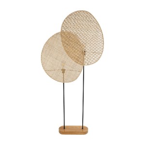 glo-02232-02232_4 GLOBOSTAR® AZUL 02232 BOHO ΕΠΙΔΑΠΕΔΙΟ ΦΩΤΙΣΤΙΚΟ ΔΙΦΩΤΟ 2 X E27 IP20 ΜΠΕΖ ΞΥΛΟ ΜΕ ΜΑΥΡΟ ΜΕΤ