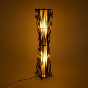 glo-02274-02274_3 GLOBOSTAR® PALMA 02274 BOHO ΕΠΙΔΑΠΕΔΙΟ ΦΩΤΙΣΤΙΚΟ ΔΙΦΩΤΟ 2 X E27 IP20 ΜΑΥΡΟ ΞΥΛΟ ΜΕ ΜΠΕΖ ΥΦ