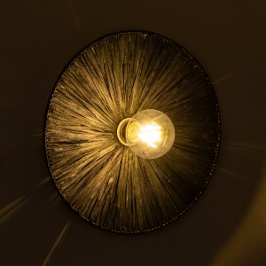 glo-02279-02279_2 GLOBOSTAR® COLOMBO 02279 BOHO ΕΠΙΤΟΙΧΙΟ ΦΩΤΙΣΤΙΚΟ ΑΠΛΙΚΑ ΜΟΝΟΦΩΤΟ 1 X E27 IP20 ΜΑΥΡΗ ΡΑΦΙΑ