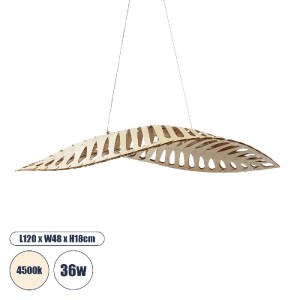 glo-02285-02285_0 GLOBOSTAR® NANI 02285 ΜΟΝΤΕΡΝΟ ΚΡΕΜΑΣΤΟ ΦΩΤΙΣΤΙΚΟ ΠΛΕΓΜΑ LED 36W 2880LM -° AC 220-240V IP20 ΦΥΣΙΚΟ ΛΕΥΚΟ 4500K ΜΠΕΖ ΞΥΛΟ - Μ48 X Π48 X Υ18CM - 2 XΡΟΝΙΑ ΕΓΓΥΗΣΗ