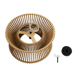 glo-02287-02287_10 GLOBOSTAR® BIMINI 02287 BOHO ΚΡΕΜΑΣΤΟ ΦΩΤΙΣΤΙΚΟ ΠΛΕΓΜΑ ΜΟΝΟΦΩΤΟ 1 X E27 IP20 ΚΑΦΕ ΞΥΛΟ - Μ