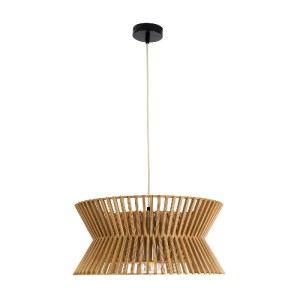glo-02287-02287_4 GLOBOSTAR® BIMINI 02287 BOHO ΚΡΕΜΑΣΤΟ ΦΩΤΙΣΤΙΚΟ ΠΛΕΓΜΑ ΜΟΝΟΦΩΤΟ 1 X E27 IP20 ΚΑΦΕ ΞΥΛΟ - Μ