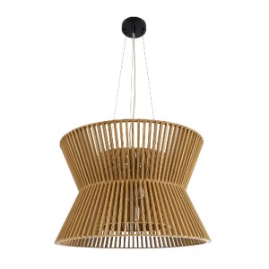 glo-02288-02288_4 GLOBOSTAR® BIMINI 02288 BOHO ΚΡΕΜΑΣΤΟ ΦΩΤΙΣΤΙΚΟ ΠΛΕΓΜΑ ΜΟΝΟΦΩΤΟ 1 X E27 IP20 ΚΑΦΕ ΞΥΛΟ - Μ