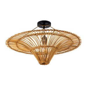 glo-02308-02308_4 GLOBOSTAR® PALERMO 02308 BOHO ΦΩΤΙΣΤΙΚΟ ΟΡΟΦΗΣ ΠΛΕΓΜΑ ΜΟΝΟΦΩΤΟ 1 X E27 IP20 ΚΑΦΕ ΞΥΛΟ - Μ6