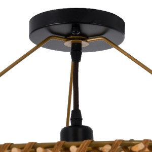 glo-02308-02308_7 GLOBOSTAR® PALERMO 02308 BOHO ΦΩΤΙΣΤΙΚΟ ΟΡΟΦΗΣ ΠΛΕΓΜΑ ΜΟΝΟΦΩΤΟ 1 X E27 IP20 ΚΑΦΕ ΞΥΛΟ - Μ6