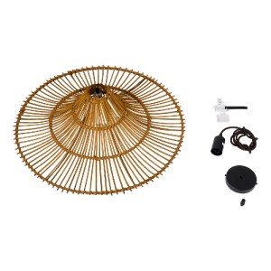 glo-02310-02310_9 GLOBOSTAR® PALERMO 02310 BOHO ΚΡΕΜΑΣΤΟ ΦΩΤΙΣΤΙΚΟ ΠΛΕΓΜΑ ΜΟΝΟΦΩΤΟ 1 X E27 IP20 ΚΑΦΕ ΞΥΛΟ - 