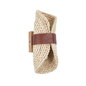 glo-02385-02385_2 GLOBOSTAR® GUAVA 02385 BOHO ΕΠΙΤΟΙΧΙΟ ΦΩΤΙΣΤΙΚΟ ΑΠΛΙΚΑ ΔΙΦΩΤΟ 2 X G9 IP20 ΜΠΕΖ ΞΥΛΟ ΜΕ ΚΑΦ
