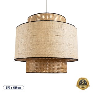 glo-02387-02387_0 GLOBOSTAR® BRAVADO 02387 BOHO ΚΡΕΜΑΣΤΟ ΦΩΤΙΣΤΙΚΟ ΠΛΕΓΜΑ ΜΟΝΟΦΩΤΟ 1 X E27 IP20 ΚΑΦΕ & ΜΠΕΖ 