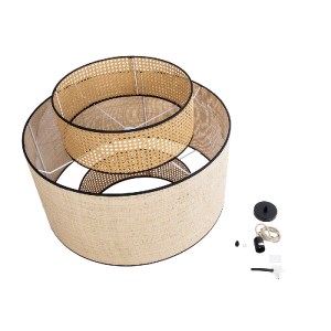 glo-02387-02387_11 GLOBOSTAR® BRAVADO 02387 BOHO ΚΡΕΜΑΣΤΟ ΦΩΤΙΣΤΙΚΟ ΠΛΕΓΜΑ ΜΟΝΟΦΩΤΟ 1 X E27 IP20 ΚΑΦΕ & ΜΠΕΖ 