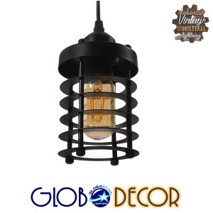 glo-10001145-10001145_1 GLOBOSTAR® DARSEY 10001145 VINTAGE ΚΡΕΜΑΣΤΟ ΦΩΤΙΣΤΙΚΟ ΠΛΕΓΜΑ ΜΟΝΟΦΩΤΟ 1 X E27 IP20 ΜΑΥΡΟ Μ