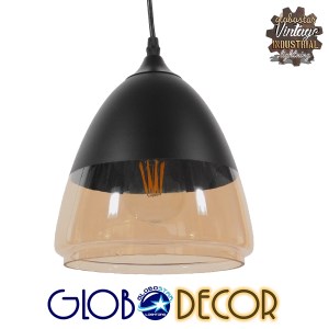 glo-10001231-10001231_1 GLOBOSTAR® OLIVER 10001231 VINTAGE ΚΡΕΜΑΣΤΟ ΦΩΤΙΣΤΙΚΟ ΚΑΜΠΑΝΑ ΜΟΝΟΦΩΤΟ 1 X E27 ΜΑΥΡΟ ΜΕΤΑΛ