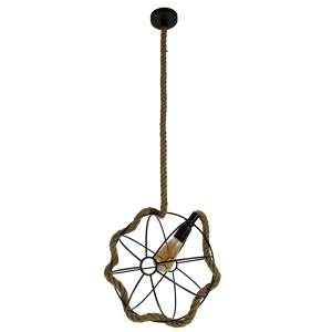 glo-10001328-10001328_4 GLOBOSTAR® BRADLEY 10001328 VINTAGE ΚΡΕΜΑΣΤΟ ΦΩΤΙΣΤΙΚΟ ΠΛΕΓΜΑ ΜΟΝΟΦΩΤΟ 1 X E27 IP20 ΜΠΕΖ Σ