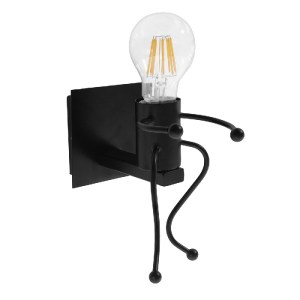 glo-10001388-01388_02 GLOBOSTAR® FIGURE 10001388 ΜΟΝΤΕΡΝΟ ΕΠΙΤΟΙΧΙΟ ΦΩΤΙΣΤΙΚΟ ΑΠΛΙΚΑ ΜΟΝΟΦΩΤΟ 1 X E27 IP20 ΜΑΥΡΟ