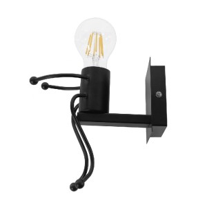 glo-10001388-01388_03 GLOBOSTAR® FIGURE 10001388 ΜΟΝΤΕΡΝΟ ΕΠΙΤΟΙΧΙΟ ΦΩΤΙΣΤΙΚΟ ΑΠΛΙΚΑ ΜΟΝΟΦΩΤΟ 1 X E27 IP20 ΜΑΥΡΟ