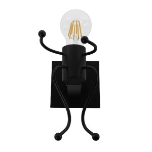 glo-10001388-01388_04 GLOBOSTAR® FIGURE 10001388 ΜΟΝΤΕΡΝΟ ΕΠΙΤΟΙΧΙΟ ΦΩΤΙΣΤΙΚΟ ΑΠΛΙΚΑ ΜΟΝΟΦΩΤΟ 1 X E27 IP20 ΜΑΥΡΟ