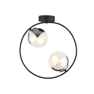 glo-202-0040-202_0040_0 GLOBOSTAR® CITY 202-0040 ΜΟΝΤΕΡΝΟ ΦΩΤΙΣΤΙΚΟ ΟΡΟΦΗΣ ΜΠΑΛΑ ΔΙΦΩΤΟ 2 X E27 IP20 ΜΑΥΡΟ ΜΕΤΑΛΛΟ