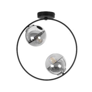 glo-202-0040-202_0040_3 GLOBOSTAR® CITY 202-0040 ΜΟΝΤΕΡΝΟ ΦΩΤΙΣΤΙΚΟ ΟΡΟΦΗΣ ΜΠΑΛΑ ΔΙΦΩΤΟ 2 X E27 IP20 ΜΑΥΡΟ ΜΕΤΑΛΛΟ ΜΕ ΔΙΑΦΑΝΟ ΓΥΑΛΙ - Μ45 X Π15 X Υ55CM