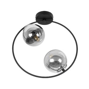 glo-202-0040-202_0040_4 GLOBOSTAR® CITY 202-0040 ΜΟΝΤΕΡΝΟ ΦΩΤΙΣΤΙΚΟ ΟΡΟΦΗΣ ΜΠΑΛΑ ΔΙΦΩΤΟ 2 X E27 IP20 ΜΑΥΡΟ ΜΕΤΑΛΛΟ ΜΕ ΔΙΑΦΑΝΟ ΓΥΑΛΙ - Μ45 X Π15 X Υ55CM
