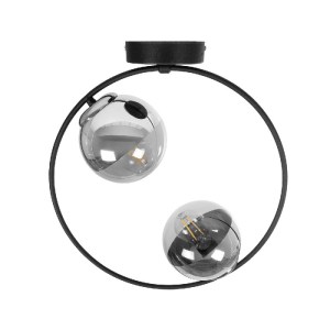 glo-202-0040-202_0040_5 GLOBOSTAR® CITY 202-0040 ΜΟΝΤΕΡΝΟ ΦΩΤΙΣΤΙΚΟ ΟΡΟΦΗΣ ΜΠΑΛΑ ΔΙΦΩΤΟ 2 X E27 IP20 ΜΑΥΡΟ ΜΕΤΑΛΛΟ ΜΕ ΔΙΑΦΑΝΟ ΓΥΑΛΙ - Μ45 X Π15 X Υ55CM