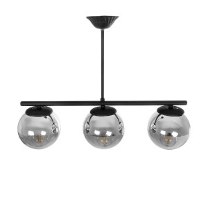 glo-202-0043-202_0043_5 GLOBOSTAR® CITY 202-0043 ΜΟΝΤΕΡΝΟ ΦΩΤΙΣΤΙΚΟ ΟΡΟΦΗΣ ΜΠΑΛΑ ΤΡΙΦΩΤΟ 3 X E27 IP20 ΜΑΥΡΟ ΜΕΤΑΛΛΟ ΜΕ ΔΙΑΦΑΝΟ ΓΥΑΛΙ - Μ55 X Π15 X Υ43CM