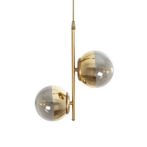 glo-202-0044-202_0044_6 GLOBOSTAR® CITY 202-0044 ΜΟΝΤΕΡΝΟ ΚΡΕΜΑΣΤΟ ΦΩΤΙΣΤΙΚΟ ΜΠΑΛΑ ΔΙΦΩΤΟ 2 X E27 IP20 ΧΡΥΣΟ ΜΕΤΑΛΛΟ ΜΕ ΔΙΑΦΑΝΟ ΓΥΑΛΙ - Μ40 X Π40 X Υ80CM