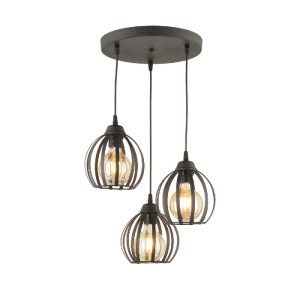 glo-202-0049-202_0049_0 GLOBOSTAR® LUSE 202-0049 ΜΟΝΤΕΡΝΟ ΚΡΕΜΑΣΤΟ ΦΩΤΙΣΤΙΚΟ ΠΛΕΓΜΑ ΤΡΙΦΩΤΟ 3 X E27 IP20 ΜΑΥΡΟ ΜΕΤ