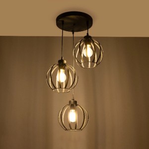 glo-202-0049-202_0049_2 GLOBOSTAR® LUSE 202-0049 ΜΟΝΤΕΡΝΟ ΚΡΕΜΑΣΤΟ ΦΩΤΙΣΤΙΚΟ ΠΛΕΓΜΑ ΤΡΙΦΩΤΟ 3 X E27 IP20 ΜΑΥΡΟ ΜΕΤΑΛΛΟ - Μ30 X Π30 X Υ70CM