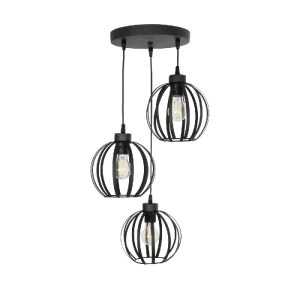 glo-202-0049-202_0049_3 GLOBOSTAR® LUSE 202-0049 ΜΟΝΤΕΡΝΟ ΚΡΕΜΑΣΤΟ ΦΩΤΙΣΤΙΚΟ ΠΛΕΓΜΑ ΤΡΙΦΩΤΟ 3 X E27 IP20 ΜΑΥΡΟ ΜΕΤΑΛΛΟ - Μ30 X Π30 X Υ70CM