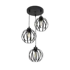glo-202-0049-202_0049_4 GLOBOSTAR® LUSE 202-0049 ΜΟΝΤΕΡΝΟ ΚΡΕΜΑΣΤΟ ΦΩΤΙΣΤΙΚΟ ΠΛΕΓΜΑ ΤΡΙΦΩΤΟ 3 X E27 IP20 ΜΑΥΡΟ ΜΕΤΑΛΛΟ - Μ30 X Π30 X Υ70CM