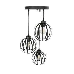 glo-202-0049-202_0049_5 GLOBOSTAR® LUSE 202-0049 ΜΟΝΤΕΡΝΟ ΚΡΕΜΑΣΤΟ ΦΩΤΙΣΤΙΚΟ ΠΛΕΓΜΑ ΤΡΙΦΩΤΟ 3 X E27 IP20 ΜΑΥΡΟ ΜΕΤΑΛΛΟ - Μ30 X Π30 X Υ70CM