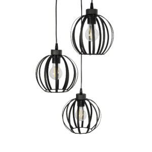 glo-202-0049-202_0049_6 GLOBOSTAR® LUSE 202-0049 ΜΟΝΤΕΡΝΟ ΚΡΕΜΑΣΤΟ ΦΩΤΙΣΤΙΚΟ ΠΛΕΓΜΑ ΤΡΙΦΩΤΟ 3 X E27 IP20 ΜΑΥΡΟ ΜΕΤΑΛΛΟ - Μ30 X Π30 X Υ70CM
