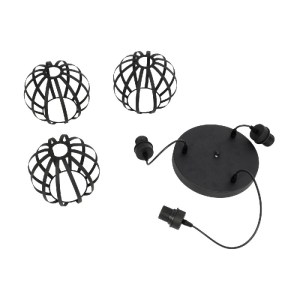 glo-202-0049-202_0049_9 GLOBOSTAR® LUSE 202-0049 ΜΟΝΤΕΡΝΟ ΚΡΕΜΑΣΤΟ ΦΩΤΙΣΤΙΚΟ ΠΛΕΓΜΑ ΤΡΙΦΩΤΟ 3 X E27 IP20 ΜΑΥΡΟ ΜΕΤΑΛΛΟ - Μ30 X Π30 X Υ70CM