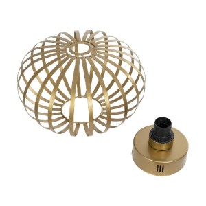 glo-202-0050-202_0050_9 GLOBOSTAR® STAR 202-0050 ΜΟΝΤΕΡΝΟ ΦΩΤΙΣΤΙΚΟ ΟΡΟΦΗΣ ΠΛΕΓΜΑ ΜΟΝΟΦΩΤΟ 1 X E27 IP20 ΧΡΥΣΟ ΜΕΤΑΛΛΟ - Μ40 X Π40 X Υ27CM
