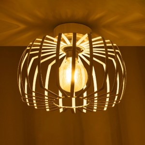 glo-202-0055-202_0055_2 GLOBOSTAR® STAR 202-0055 ΜΟΝΤΕΡΝΟ ΦΩΤΙΣΤΙΚΟ ΟΡΟΦΗΣ ΠΛΕΓΜΑ ΜΟΝΟΦΩΤΟ 1 X E27 IP20 ΛΕΥΚΟ ΜΕΤΑΛΛΟ - Μ40 X Π40 X Υ27CM