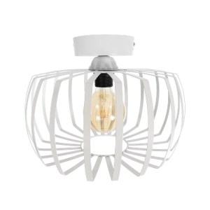 glo-202-0055-202_0055_5 GLOBOSTAR® STAR 202-0055 ΜΟΝΤΕΡΝΟ ΦΩΤΙΣΤΙΚΟ ΟΡΟΦΗΣ ΠΛΕΓΜΑ ΜΟΝΟΦΩΤΟ 1 X E27 IP20 ΛΕΥΚΟ ΜΕΤΑΛΛΟ - Μ40 X Π40 X Υ27CM