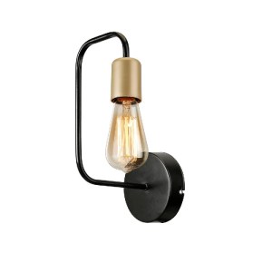 glo-203-0013-203_0013_2 GLOBOSTAR® JUNO 203-0013 ΜΟΝΤΕΡΝΟ ΕΠΙΤΟΙΧΙΟ ΦΩΤΙΣΤΙΚΟ ΑΠΛΙΚΑ ΜΟΝΟΦΩΤΟ 1 X E27 IP20 ΜΑΥΡΟ & ΧΡΥΣΟ ΜΕΤΑΛΛΟ - Μ18.5 X Π18.5 X Υ28CM