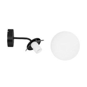 glo-203-0034-203_0034_7 GLOBOSTAR® DALPH 203-0034 VINTAGE ΕΠΙΤΟΙΧΙΟ ΦΩΤΙΣΤΙΚΟ ΑΠΛΙΚΑ ΜΟΝΟΦΩΤΟ 1 X E27 IP20 ΜΑΥΡΟ ΜΕΤΑΛΛΟ ΜΕ ΛΕΥΚΟ ΓΥΑΛΙ - M15 X Π18 X Υ22.5CM