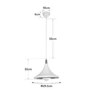 glo-203-0076-203_0076_11 GLOBOSTAR® BELFRY 203-0076 ΜΟΝΤΕΡΝΟ ΚΡΕΜΑΣΤΟ ΦΩΤΙΣΤΙΚΟ ΚΑΜΠΑΝΑ ΜΟΝΟΦΩΤΟ 1 X E27 IP20 ΛΕΥΚΟ ΜΕ ΧΡΥΣΟ ΠΛΑΣΤΙΚΟ - Μ29.5 X Π29.5 X Υ90CM