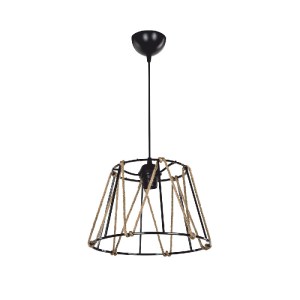 glo-203-0090-203_0090_0 GLOBOSTAR® JUTE 203-0090 ΜΟΝΤΕΡΝΟ ΚΡΕΜΑΣΤΟ ΦΩΤΙΣΤΙΚΟ ΣΧΟΙΝΙ ΜΟΝΟΦΩΤΟ 1 X E27 IP20 ΜΑΥΡΟ ΜΕ