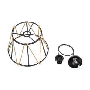 glo-203-0090-203_0090_10 GLOBOSTAR® JUTE 203-0090 ΜΟΝΤΕΡΝΟ ΚΡΕΜΑΣΤΟ ΦΩΤΙΣΤΙΚΟ ΣΧΟΙΝΙ ΜΟΝΟΦΩΤΟ 1 X E27 IP20 ΜΑΥΡΟ ΜΕΤΑΛΛΟ ΜΕ ΜΠΕΖ ΣΧΟΙΝΙ - Μ30 X Π30 X Υ75CM