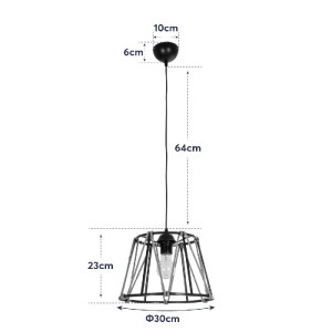 glo-203-0090-203_0090_11 GLOBOSTAR® JUTE 203-0090 ΜΟΝΤΕΡΝΟ ΚΡΕΜΑΣΤΟ ΦΩΤΙΣΤΙΚΟ ΣΧΟΙΝΙ ΜΟΝΟΦΩΤΟ 1 X E27 IP20 ΜΑΥΡΟ ΜΕΤΑΛΛΟ ΜΕ ΜΠΕΖ ΣΧΟΙΝΙ - Μ30 X Π30 X Υ75CM