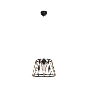 glo-203-0090-203_0090_3 GLOBOSTAR® JUTE 203-0090 ΜΟΝΤΕΡΝΟ ΚΡΕΜΑΣΤΟ ΦΩΤΙΣΤΙΚΟ ΣΧΟΙΝΙ ΜΟΝΟΦΩΤΟ 1 X E27 IP20 ΜΑΥΡΟ ΜΕΤΑΛΛΟ ΜΕ ΜΠΕΖ ΣΧΟΙΝΙ - Μ30 X Π30 X Υ75CM