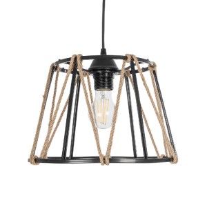 glo-203-0090-203_0090_4 GLOBOSTAR® JUTE 203-0090 ΜΟΝΤΕΡΝΟ ΚΡΕΜΑΣΤΟ ΦΩΤΙΣΤΙΚΟ ΣΧΟΙΝΙ ΜΟΝΟΦΩΤΟ 1 X E27 IP20 ΜΑΥΡΟ ΜΕΤΑΛΛΟ ΜΕ ΜΠΕΖ ΣΧΟΙΝΙ - Μ30 X Π30 X Υ75CM