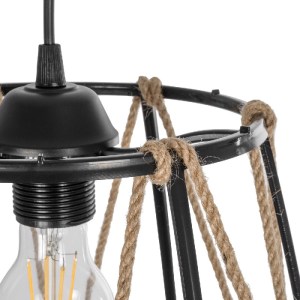 glo-203-0090-203_0090_8 GLOBOSTAR® JUTE 203-0090 ΜΟΝΤΕΡΝΟ ΚΡΕΜΑΣΤΟ ΦΩΤΙΣΤΙΚΟ ΣΧΟΙΝΙ ΜΟΝΟΦΩΤΟ 1 X E27 IP20 ΜΑΥΡΟ ΜΕΤΑΛΛΟ ΜΕ ΜΠΕΖ ΣΧΟΙΝΙ - Μ30 X Π30 X Υ75CM