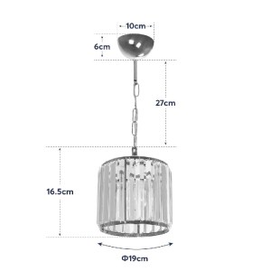 glo-203-0093-203_0093_10 GLOBOSTAR® GLAMOROUS 203-0093 ΚΛΑΣΙΚΟ ΚΡΕΜΑΣΤΟ ΦΩΤΙΣΤΙΚΟ ΚΡΥΣΤΑΛΛΑ ΜΟΝΟΦΩΤΟ 1 X E27 IP20 ΧΡΥΣΟ ΜΕΤΑΛΛΟ ΜΕ ΔΙΑΦΑΝΟ ΚΡΥΣΤΑΛΛΟ - Μ19 X Π19 X Υ16.5CM