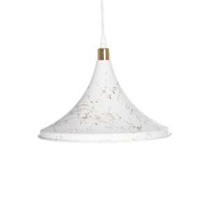 glo-203-0098-203_0098_4 GLOBOSTAR® MARBLE 203-0098 ΜΟΝΤΕΡΝΟ ΚΡΕΜΑΣΤΟ ΦΩΤΙΣΤΙΚΟ ΚΑΜΠΑΝΑ ΜΟΝΟΦΩΤΟ 1 X E27 IP20 ΛΕΥΚΟ & ΧΡΥΣΟ ΠΛΑΣΤΙΚΟ - Μ30 X Π30 X Υ20CM