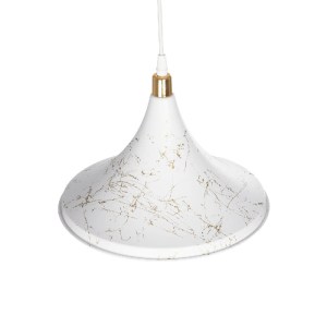 glo-203-0098-203_0098_6 GLOBOSTAR® MARBLE 203-0098 ΜΟΝΤΕΡΝΟ ΚΡΕΜΑΣΤΟ ΦΩΤΙΣΤΙΚΟ ΚΑΜΠΑΝΑ ΜΟΝΟΦΩΤΟ 1 X E27 IP20 ΛΕΥΚΟ & ΧΡΥΣΟ ΠΛΑΣΤΙΚΟ - Μ30 X Π30 X Υ20CM